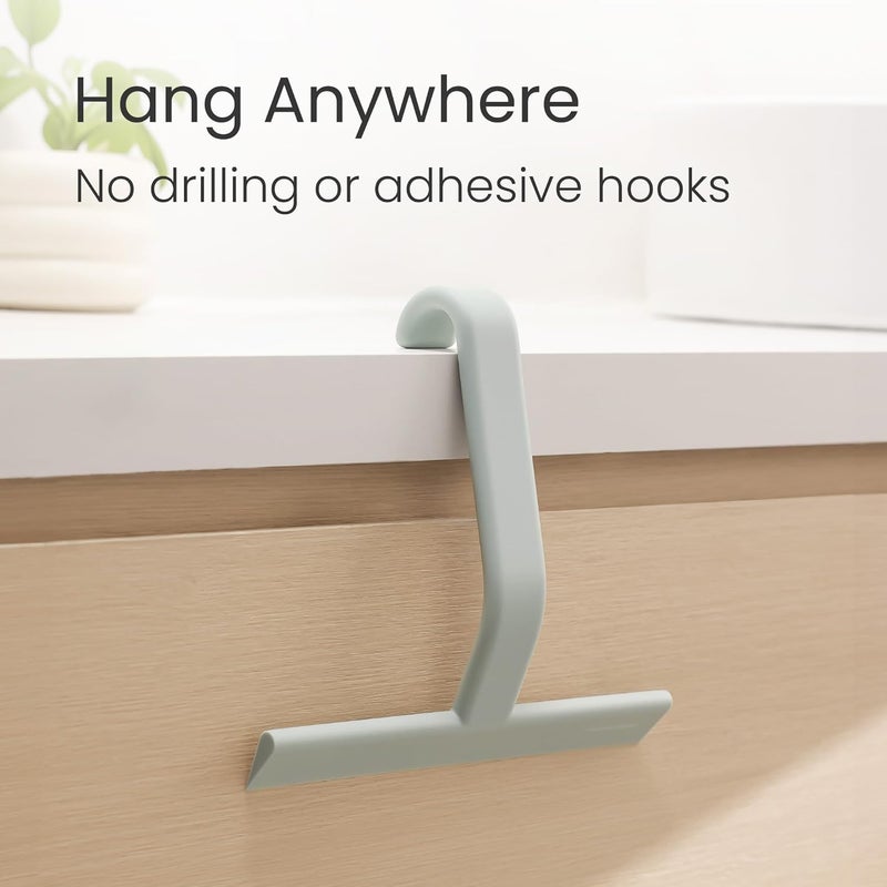 dancemoon JustHang Shower Squeegee for Glass Doors, All-One-Piece Silicone with Built-in Hook Design for Easy Hanging, Household Window Mirror Squeegee for Bathroom, Glass, Kitchen, Tile Wall, Car - Image 3